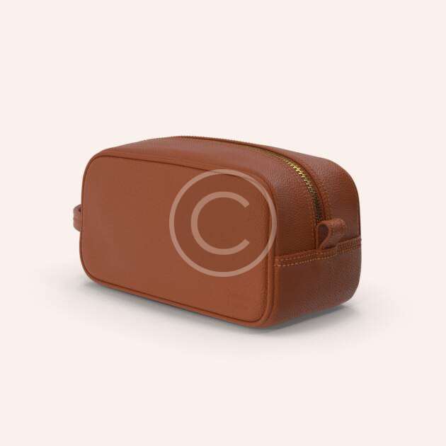 Brown cosmetic bag